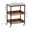 ASTARTH Kitchen Microwave Cart, 3 Tier Rolling Utility Cart on Wheels Coffee Cart, Storage Islands for Living and Kitchen Room view 3