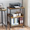 ASTARTH Kitchen Microwave Cart, 3 Tier Rolling Utility Cart on Wheels Coffee Cart, Storage Islands for Living and Kitchen Room view 4