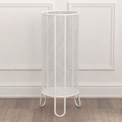 ZARBAILRE Gold Round Umbrella Stand 8217inch, Umbrella Rack with Hollow Metal Mesh, Rustic Entryway Free Standing Walking Umbrella Holder, for Indoor Outdoor Home Office