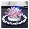 WGPHD Health & Household Crystal Lotus Flowers Figurines Car Perfume Bottle with Heart Crystal Vase Crystal Lotus Craft Home Decors (Color : Clear) view 3