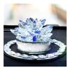 WGPHD Health & Household Crystal Lotus Flowers Figurines Car Perfume Bottle with Heart Crystal Vase Crystal Lotus Craft Home Decors (Color : Clear) view 4