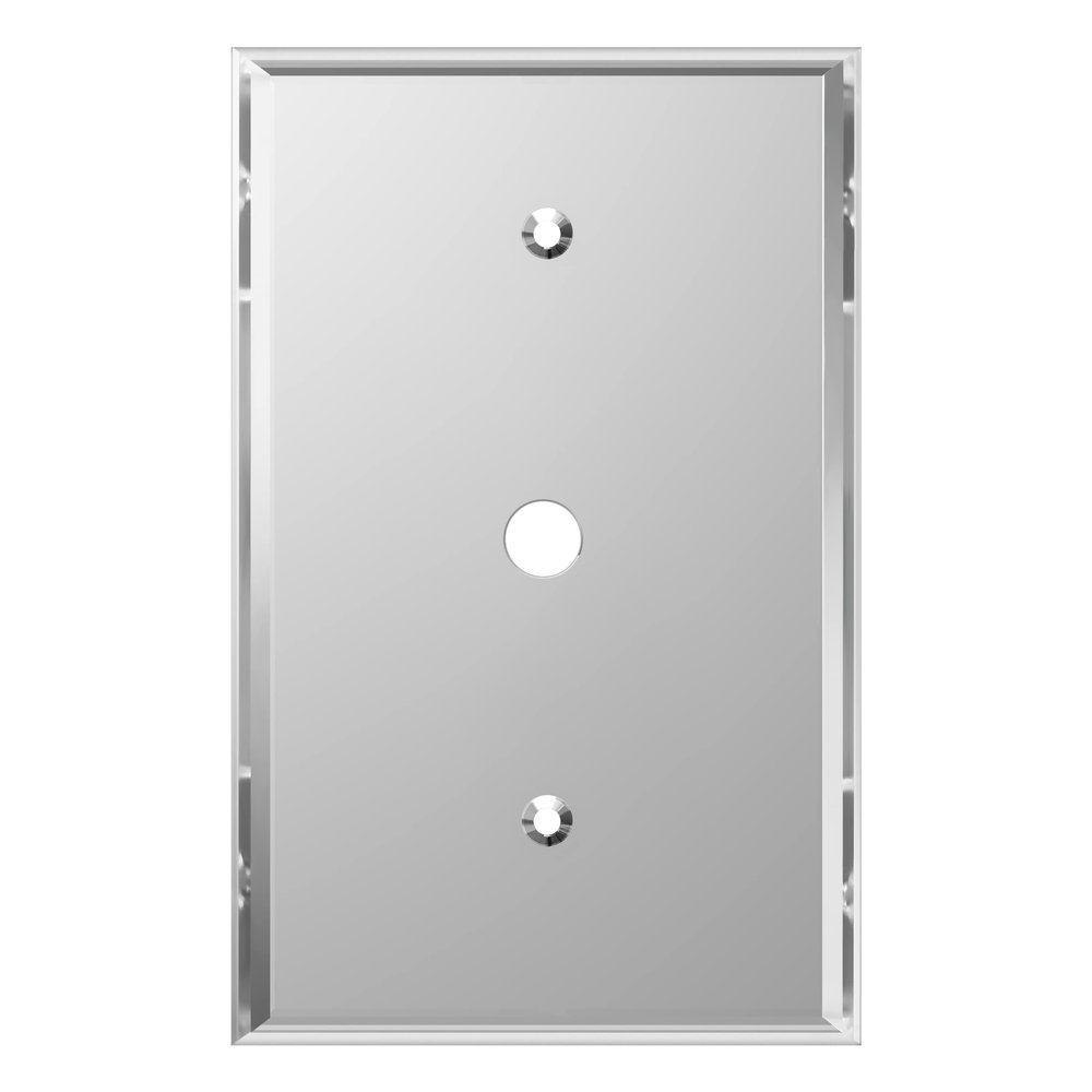 LIDER Reflective 0.406" Diameter Hole Phone Cable Wall Plate, Mirrored Cable Plate, Oversized 1-Gang 5.25" x 3.44", LWP-41O-ASV, Acrylic, Mirror Glass Silver, 1-Pack