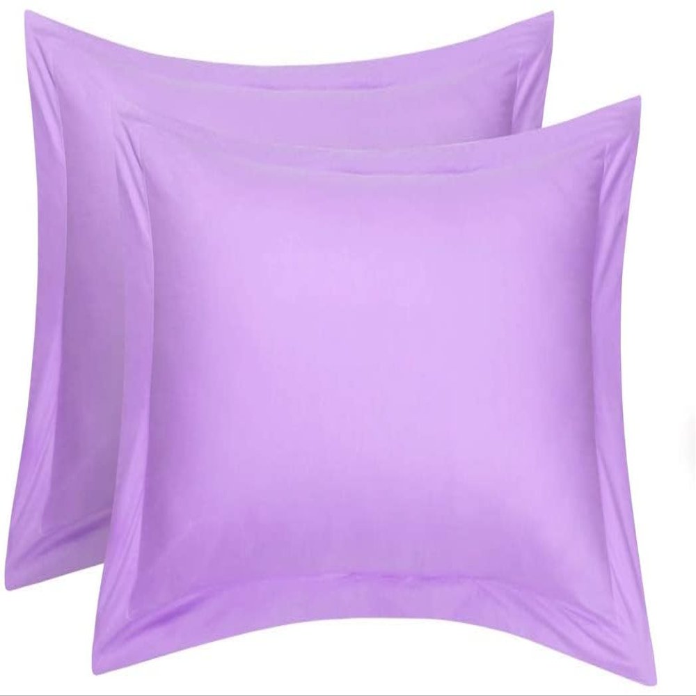400 TC Set of 2 Oxford Pillowcases, 100% Egyptian Cotton Envelope Closure Pillow Covers Solid & Striped Pattern Pillow Protectors - Lavender Solid, Body Size 20"X60"