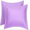 400 TC Set of 2 Oxford Pillowcases, 100% Egyptian Cotton Envelope Closure Pillow Covers Solid & Striped Pattern Pillow Protectors - Lavender Solid, Body Size 20"X60" view 1