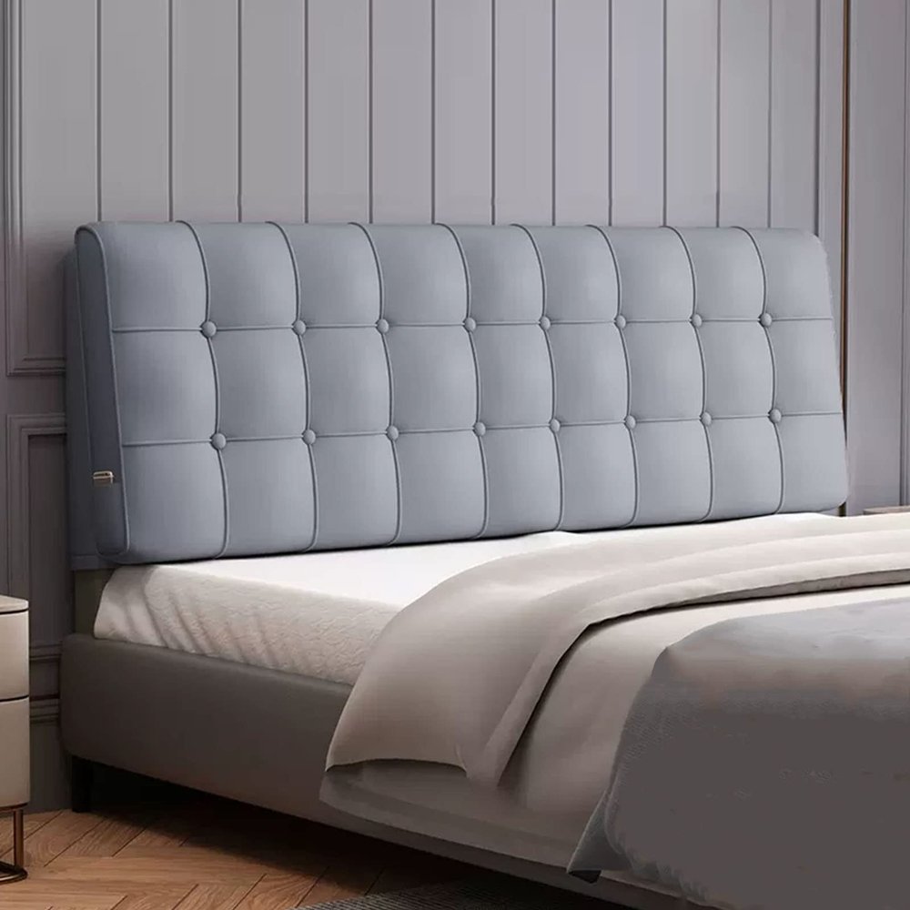Aldult Headboard Pillow Reading Wedge Pillow Large Bed Rest Bolster Daybed Cushion Removable Collision Backrest Cover for Bunk Bed Bench,B,No headboard Queen 59"