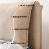 Cotton and Linen Headboard Cushion Wall Pillow Reading Pillow Large Bed Rest Bolster Wedge Day Bed Cushion with Two Removable Headrests,A,No headboard Queen 59" view 2