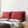 Cotton and Linen Headboard Cushion Wall Pillow Reading Pillow Large Bed Rest Bolster Wedge Day Bed Cushion with Two Removable Headrests,B,No headboard Full 47.2" view 1
