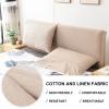 Cotton and Linen Headboard Cushion Wall Pillow Reading Pillow Large Bed Rest Bolster Wedge Day Bed Cushion with Two Removable Headrests,B,No headboard Full 47.2" view 3