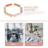 STOBOK 6pcs Wooden Business Card Holders Natural Place Card Stands for Weddings Parties and Office Use Rustic and Menu Displays view 4