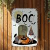 Halloween Gnomes Metal Sign Pumpkin Scary Spooky Ghost Cemetery Metal Sign Halloween Boo Wall Decorations for Living Room Retro Rustic Kitchen Wall Art Indoor & Outdoor Decor 12x8 inch view 3