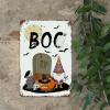 Halloween Gnomes Metal Sign Pumpkin Scary Spooky Ghost Cemetery Metal Sign Halloween Boo Wall Decorations for Living Room Retro Rustic Kitchen Wall Art Indoor & Outdoor Decor 12x8 inch view 4