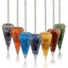 Aleafa Armlet Presents Orgone Dowser Pendulum Crystal Dowser Crystal Pendulum Stone Dowser Stone Pendulum for Reiki Dowser Crystal Pendulum (7 Chakra Set) #Aport-0346 view 3