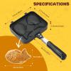 AMGSH Taiyaki Fish Shape Cake Pan Waffle Cake Maker Fish-Shaped Pancake Double Pan Mold for Home Cooking with Silicone Oil Brush view 3