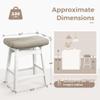 MAISON ARTS Beige Counter Height Bar Stools Set of 4 for Kitchen Counter Solid Wood Legs with Faux Leather Saddle Seat Farmhouse Barstools for 34"-38" Counter Island Upholstered Stools, 24in Height view 2