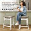 MAISON ARTS Beige Counter Height Bar Stools Set of 4 for Kitchen Counter Solid Wood Legs with Faux Leather Saddle Seat Farmhouse Barstools for 34"-38" Counter Island Upholstered Stools, 24in Height view 3