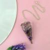 Aleafa Armlet Presents Amethyst Dowser Orgone Dowser Pendulum Crystal Dowser Crystal Pendulum Stone Dowser Stone Pendulum for Reiki Dowser Crystal Pendulum (Color Purple) #Aport-0335 view 3