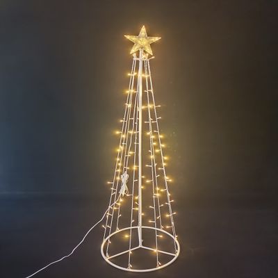 LED Metal Decorative Tree with Top Star - Warm White