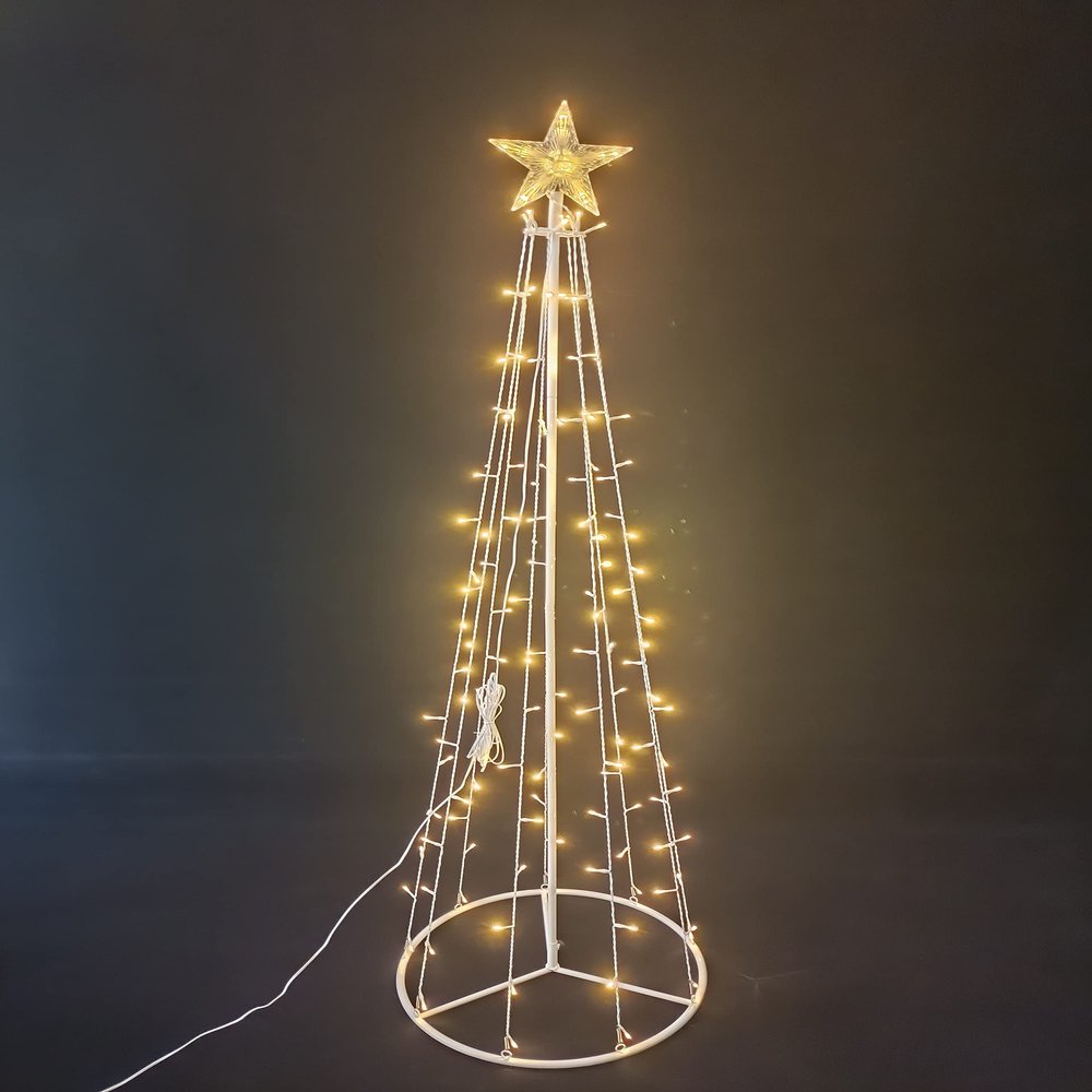 LED Metal Decorative Tree with Top Star - Warm White
