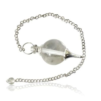 Aleafa Armlet Presents Clear Crystal Quartz Ball Chain Pendulum, Dowser (16 X 10 X 5 Cm) #Aport-0343