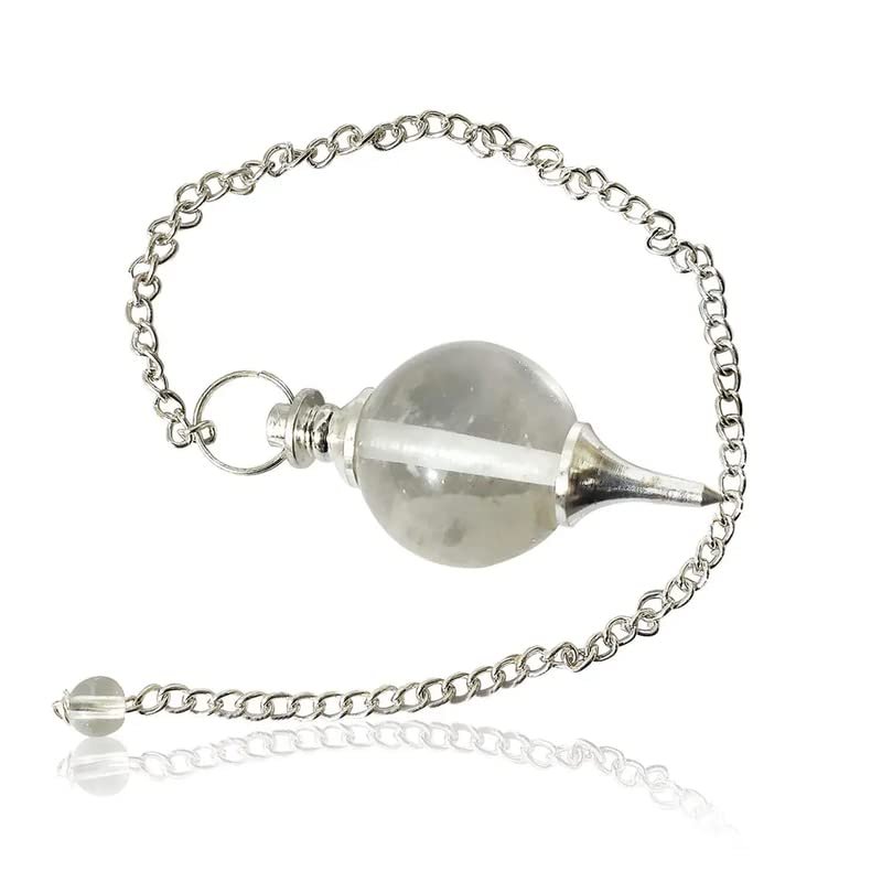 Aleafa Armlet Presents Clear Crystal Quartz Ball Chain Pendulum, Dowser (16 X 10 X 5 Cm) #Aport-0343