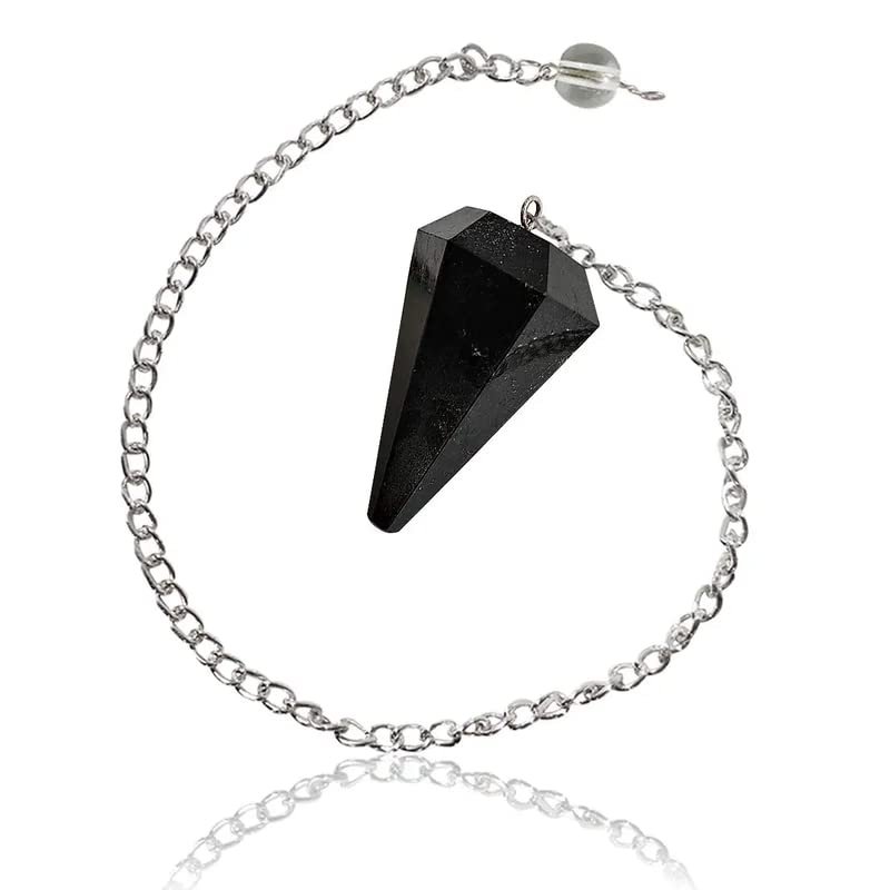 Aleafa Armlet Presents Black Tourmaline Dowser 6 Faceted Dowser - Pendulum Crystal Pendulum, for Reiki Stone #Aport-0332