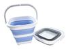 SAMMART Collapsible Rectangular Cleaning Bucket 5L (1.3 Gallon)- Foldable Camping Beach Sand Water Pot Pail- Portable Space Saving Tub for Household, Outdoor Car Washing (Grey + Baby Blue (Set of 2)) view 2