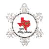 Christmas Snowflake Ornament Merry Christmas Texas State Decorative Metal Snowflake Ornament Custom Pewter Snowflake Keepsake for Winter Holiday Party Decoration view 1