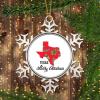 Christmas Snowflake Ornament Merry Christmas Texas State Decorative Metal Snowflake Ornament Custom Pewter Snowflake Keepsake for Winter Holiday Party Decoration view 3
