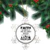 3in Christmas Ornament Snowflake Keepsake Life Positive Quote Faith As Small As a Mustard Seed Can Move a Mountain Bible Verse Metal Souvenir Xmas Tree Hang Pendant Winter Exchange Gift Party Decor view 1