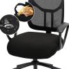 DIVA EN CAMINO DEC Water-Resistant Stretchable Desk Office Chair Seat Cushion Covers - Universal Spandex Computer Chair Slipcover - Removable Washable Cushion Protectors for Dogs, Cats, Black view 1