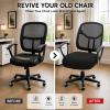 DIVA EN CAMINO DEC Water-Resistant Stretchable Desk Office Chair Seat Cushion Covers - Universal Spandex Computer Chair Slipcover - Removable Washable Cushion Protectors for Dogs, Cats, Black view 2