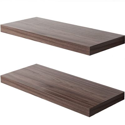JPND Floating Shelf, Set of 2 Wall Shelf, 24 in W x 12.75 in D x 2 in H Wooden Floating Wall Shelf with Invisible Brackets for Living Room/Bedroom/Bathroom/Kitchen Storage and Decor, Walnut