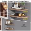 JPND Floating Shelf, Set of 2 Wall Shelf, 24 in W x 12.75 in D x 2 in H Wooden Floating Wall Shelf with Invisible Brackets for Living Room/Bedroom/Bathroom/Kitchen Storage and Decor, Walnut view 4