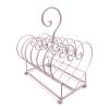 BOOMLATU Love Shape 6 Place Metal Plate Stand Plate Holder Dish Rack with Removable Handle,Pink view 1