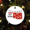 Christmas Ceramic Ornament Custom State Holiday Present Merry Christmas Oklahoma State Christmas Ornament Keepsake Funny Christmas Hanging Tree Decor Ornament view 1
