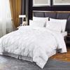 800 Thread Count Pinch Pleated Duvet Cover 100% Egyptian Cotton Linen 1 Piece Bedding Set, Breathable Durable Soft Luxury Pintuck Duvet Cover Set with Zipper Closure & Corner Ties (White, Twin) view 2
