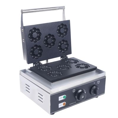 1500W Electric Donut Maker Machine, 5Pcs Stainless Steel Commercial Doughnut Maker Donut Baker Machine Pancake Baker Maker, Nonstick Surface, for Breakfast Snack Desserts Shop