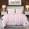 800 Thread Count Pinch Pleated Duvet Cover 100% Egyptian Cotton Linen 1 Piece Bedding Set, Breathable Durable Soft Luxury Pintuck Duvet Cover Set with Zipper Closure & Corner Ties (Pink, Twin) view 1