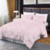 800 Thread Count Pinch Pleated Duvet Cover 100% Egyptian Cotton Linen 1 Piece Bedding Set, Breathable Durable Soft Luxury Pintuck Duvet Cover Set with Zipper Closure & Corner Ties (Pink, Twin) view 2