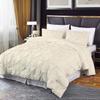 800 Thread Count Pinch Pleated Duvet Cover Set 5 Piece 100% Egyptian Cotton Bedding Set with Zipper & Corner Ties, Breathable Durable Soft Luxury Pintuck Duvet Cover & 4 Pillow Shmas (Ivory, Cal King) view 2
