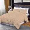 800 Thread Count Pinch Pleated Duvet Cover Set 3 Piece 100% Egyptian Cotton Bedding Set with Zipper & Corner Ties, Breathable Durable Soft Luxury Pintuck Duvet Cover & 2 Pillow Shmas (Beige, Queen) view 2