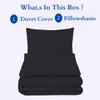 800 Thread Count Pinch Pleated Duvet Cover Set 5 Piece 100% Egyptian Cotton Bedding Set with Zipper & Corner Ties, Breathable Durable Soft Luxury Pintuck Duvet Cover & 4 Pillow Shmas (Black, Cal King) view 4