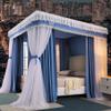 Blue Bed Canopy Mosquito Net for Single Double Bed, Girl Princess Room Romantic Bedroom Decoration 4 Corner Post Bed Curtains (Size : 180X220X200CM) view 2