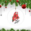 Christmas Ornament Merry Christmas Maine State Keepsake Ceramic Ornament Maine State Personalized Christmas Ornaments 3 Inch Keepsake for Friends,Family view 3