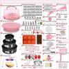 Gawren-H&E 678pcs Cake Decorating Kit,Cake Baking Suppplies with Decorating Tools,Cake Carrier,Springform Pans,Piping Bags and Tips Set,Turntable,Cake Decorating Supplies for Beginners/Professional view 2