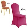 LZY 20pcs Spandex Chair Cover Stretch Slipcovers for Wedding Party, Dining Banquet Chair Decoration Covers (Fuchsia, 20) view 4
