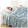 Blanket Queen Size Chunky Knit Blanket Throw Cotton Sofa Cover Toweling Coverlet Throw Blanket Travel Pillows (Color : Blue, Size : 150X200cm) view 1