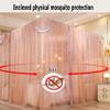 Double-Layer Luxury Bed Canopy Mosquito Netting, Dustproof Light-Blocking Windproof and Cold-Proof Four-Season Bed Curtain, with Bracket (Color : Green, Size : 200X220X200CM) view 4
