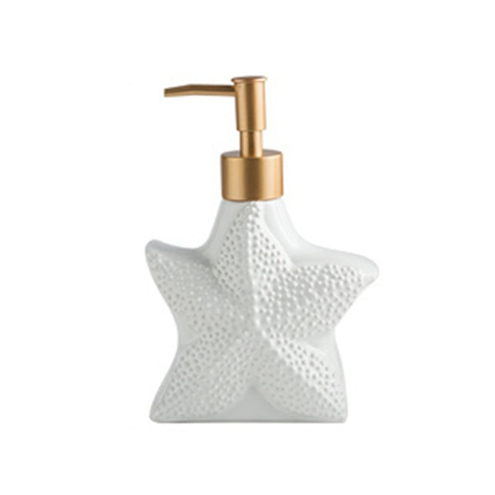 EKAYG Liquid Soap Dispenser Shell Shape Bathroom Sub Bottling Shower Bottle with Golden Matte Pump Home Dcor for Bathroom Kitchen