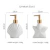 EKAYG Liquid Soap Dispenser Shell Shape Bathroom Sub Bottling Shower Bottle with Golden Matte Pump Home Dcor for Bathroom Kitchen view 2
